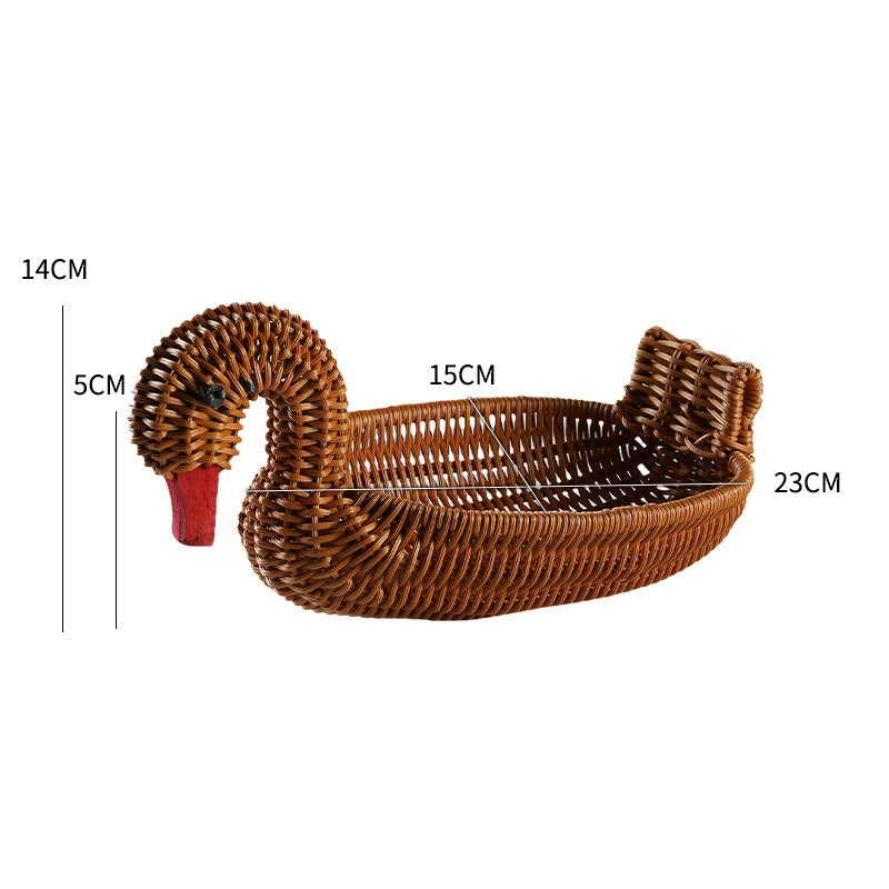 Unisex Braided Decoration Basket in Duck Shape Kalsten
