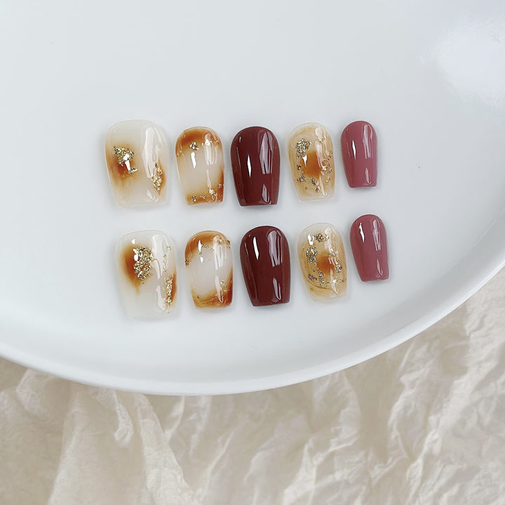 Artistic Resin Press-On Nail Set