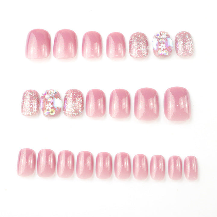 Premium Sparkling Press-On Nail Set with Decorative Rhinestones Kalsten