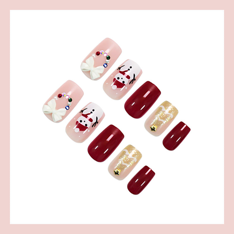 Artificial nail set with festive Christmas motifs Kalsten