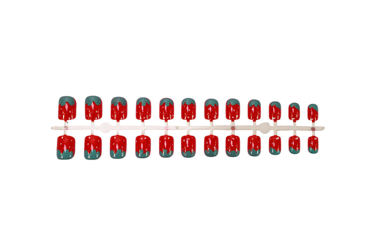 Nail art set with cheerful strawberry designs Kalsten