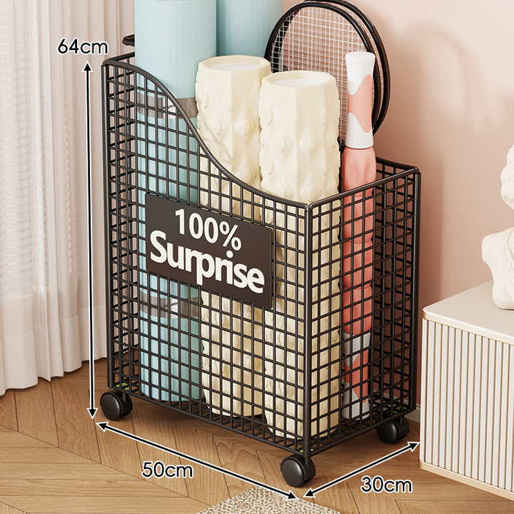 Tall Slim Rolling Wire Mesh Vertical Storage Cart with Casters