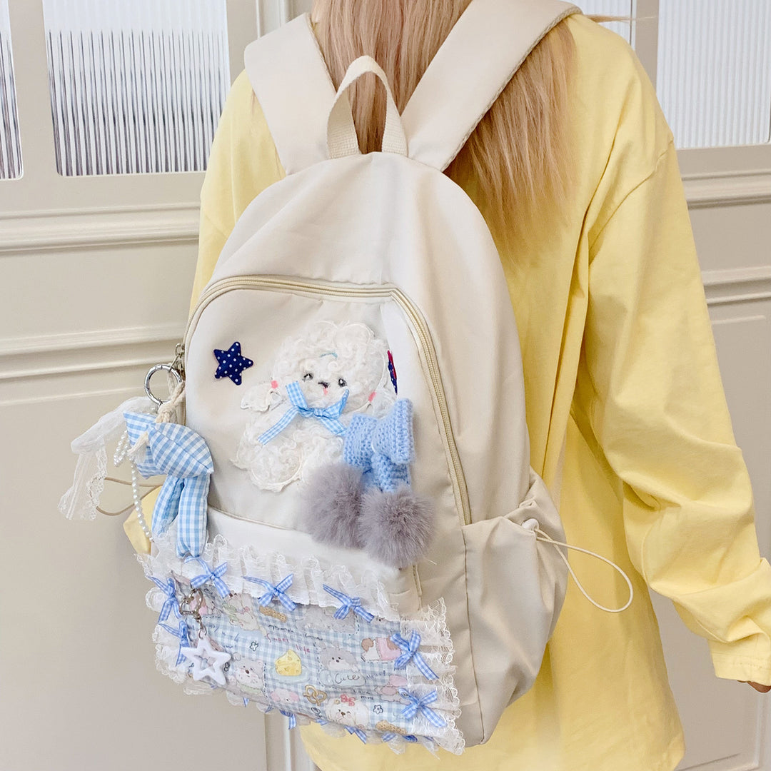 Backpack with Playful Appliqués and Multifunctional Compartments Kalsten