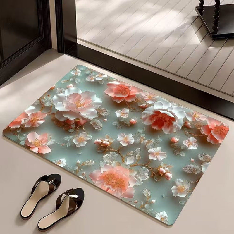 Elegant Floral Pattern Area Mat