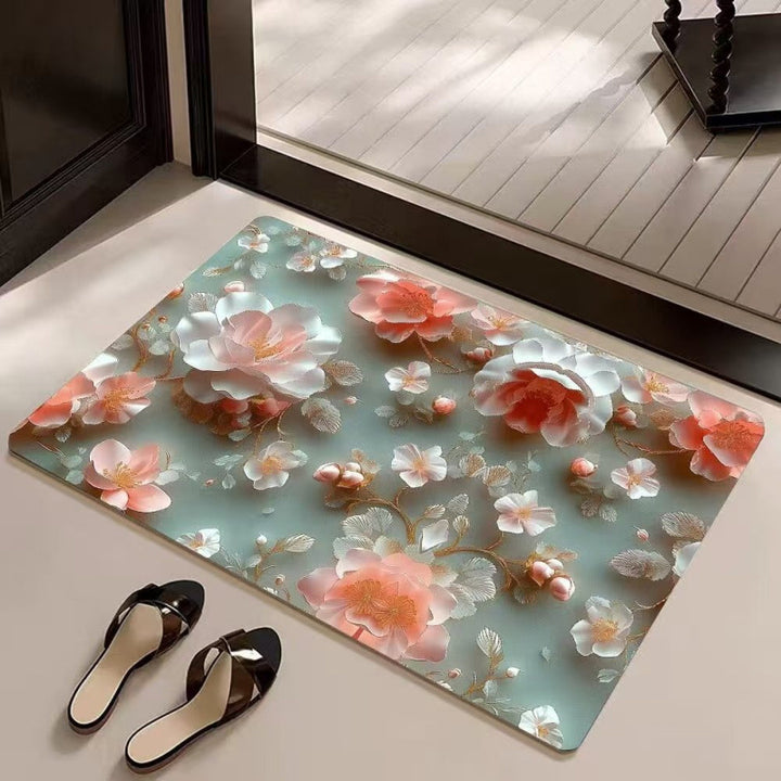 Elegant Floral Pattern Area Mat