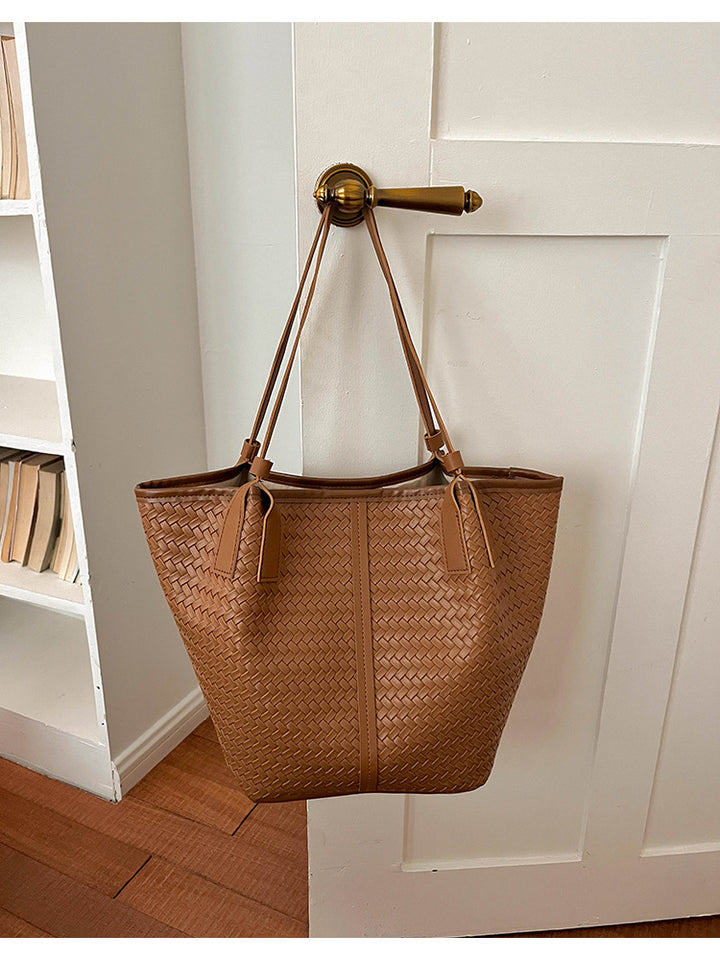 Textured Woven Tote Bag