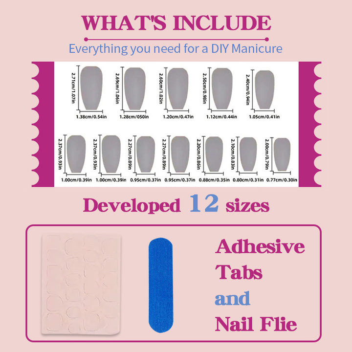Artificial nail set with elegant French-tip design Kalsten