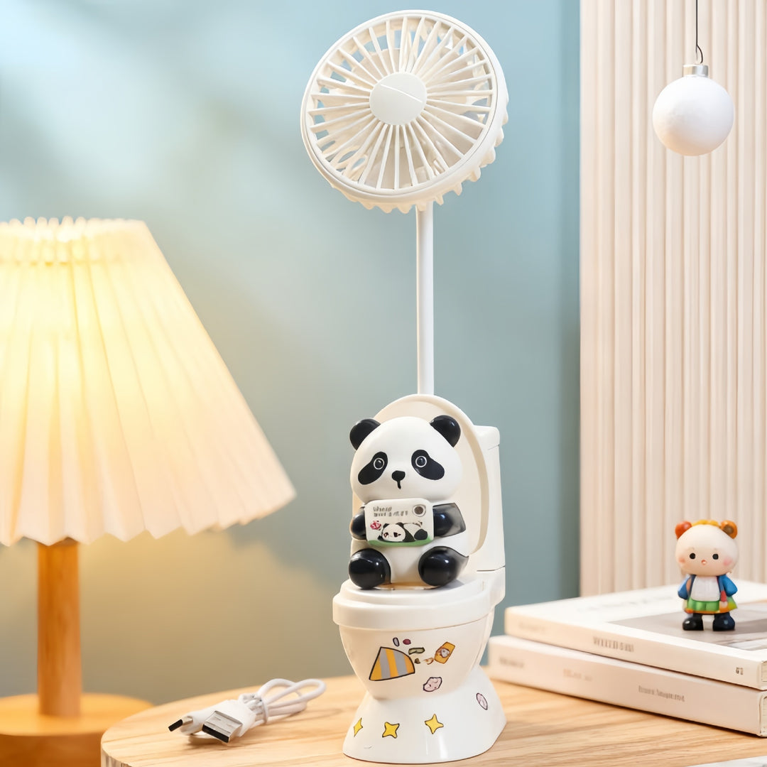 Ladies Cute Hand Fan with Plush Bear Design Kalsten