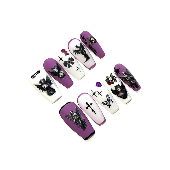 Artistic Gothic Press-On Nail Art Set