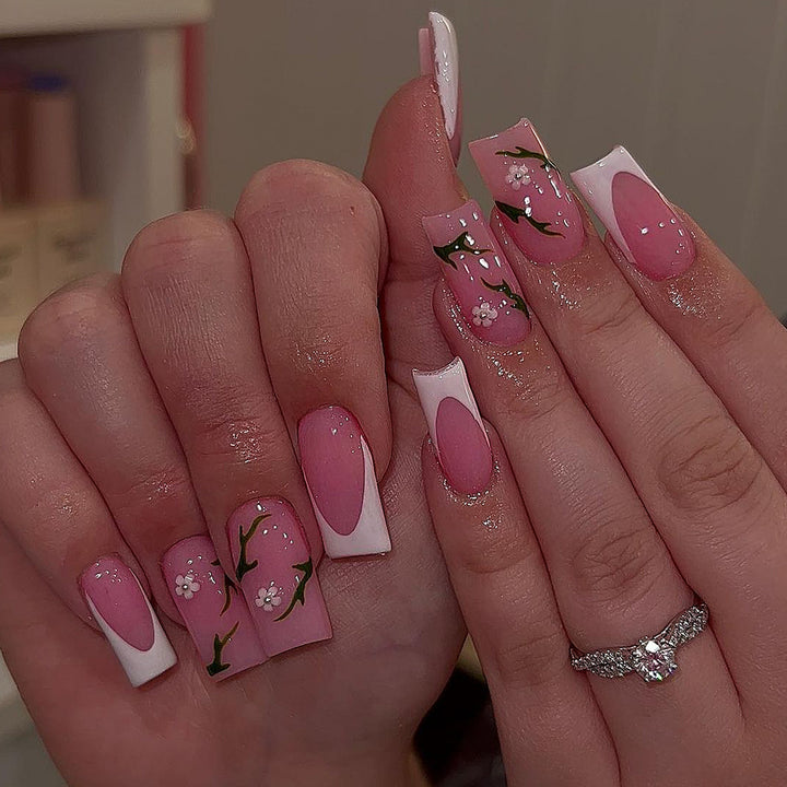 Artistic Floral Acrylic Nail Set Kalsten
