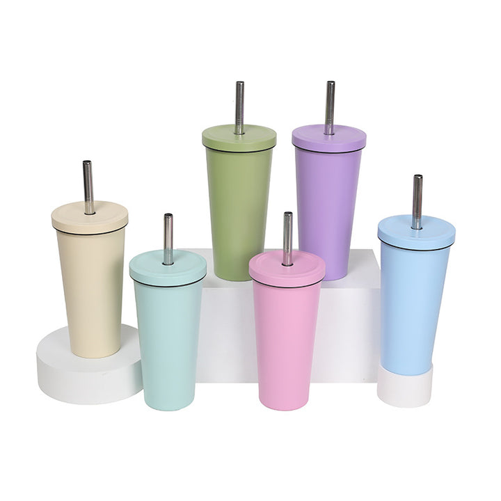 Women's High-Quality Insulated Drinking Bottle with Stainless Steel Straw Kalsten