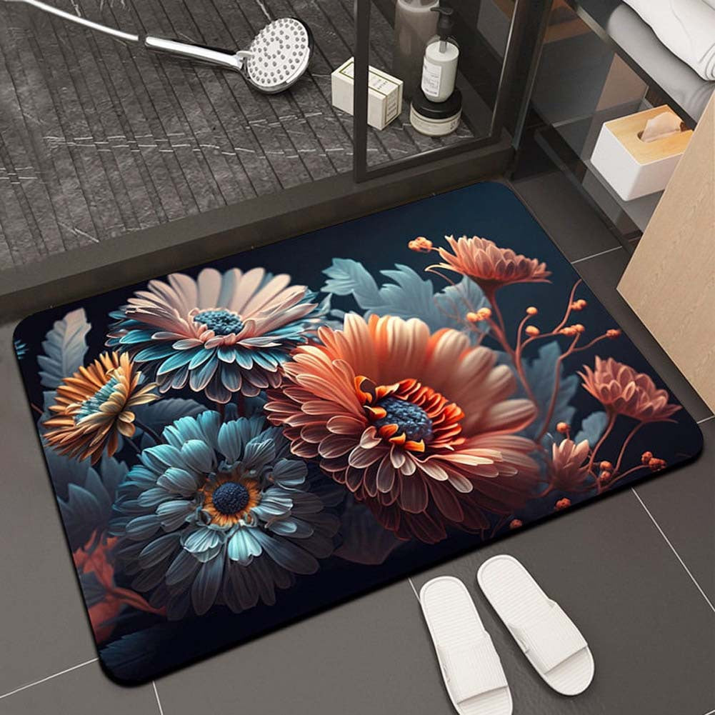 Floral Design Bath Mat
