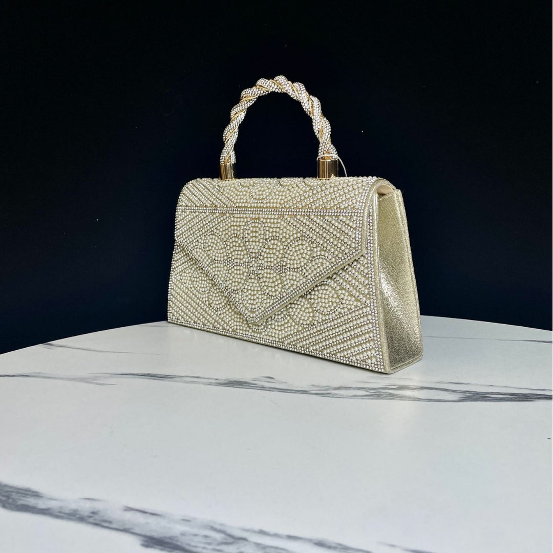 Rhinestone-Embellished Evening Handbag