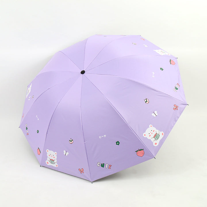 Women's Folding Umbrella with Playful Bear Design Kalsten
