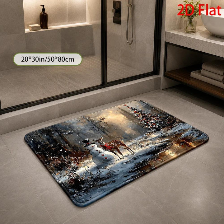 Festive Winter-Themed Bath Mat Kalsten