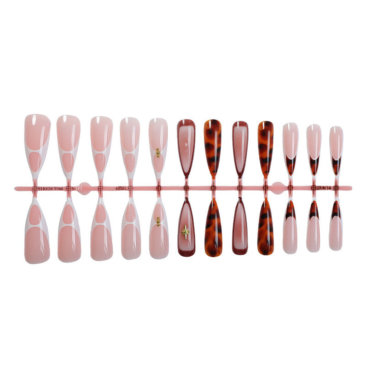 Elegant artificial nail set with exquisite patterns and sparkling accents Kalsten