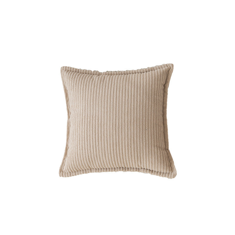 Decorative Ribbed Corduroy Throw Pillow Cover Square Accent Cushion
