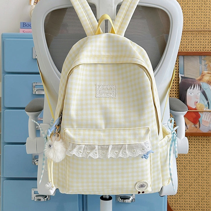 Cute Gingham Print Backpack Kalsten
