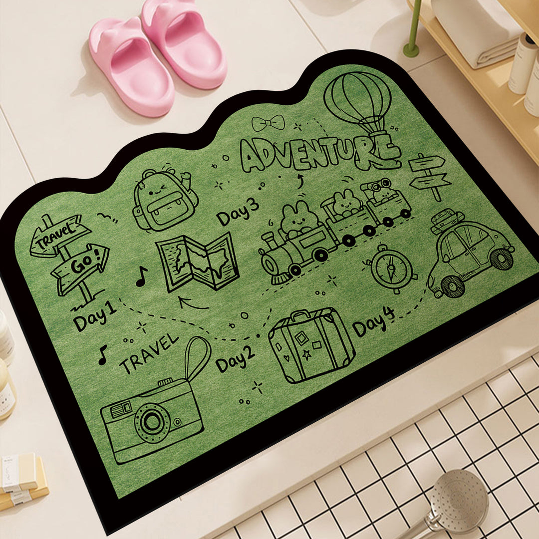 Playful Dog-Themed Decorative Bath Mat