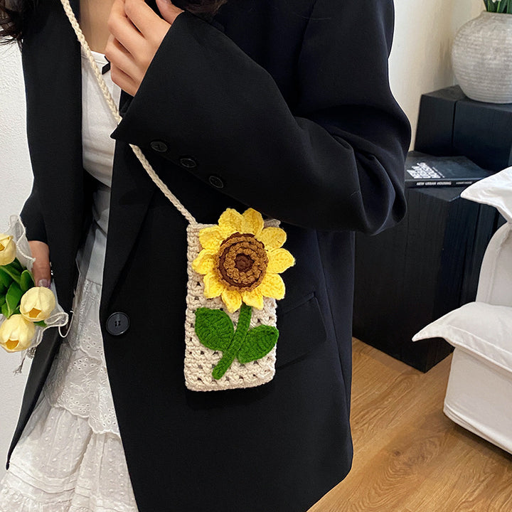 Floral Crocheted Phone Bag