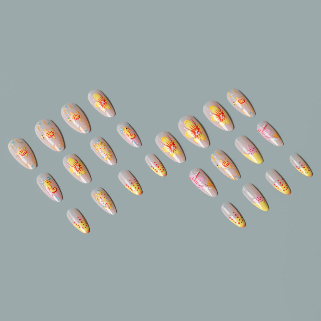 Artistic Ocean-Inspired Nail Art Set