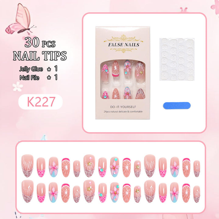 Art nail set with colorful blooming 3D applications Kalsten