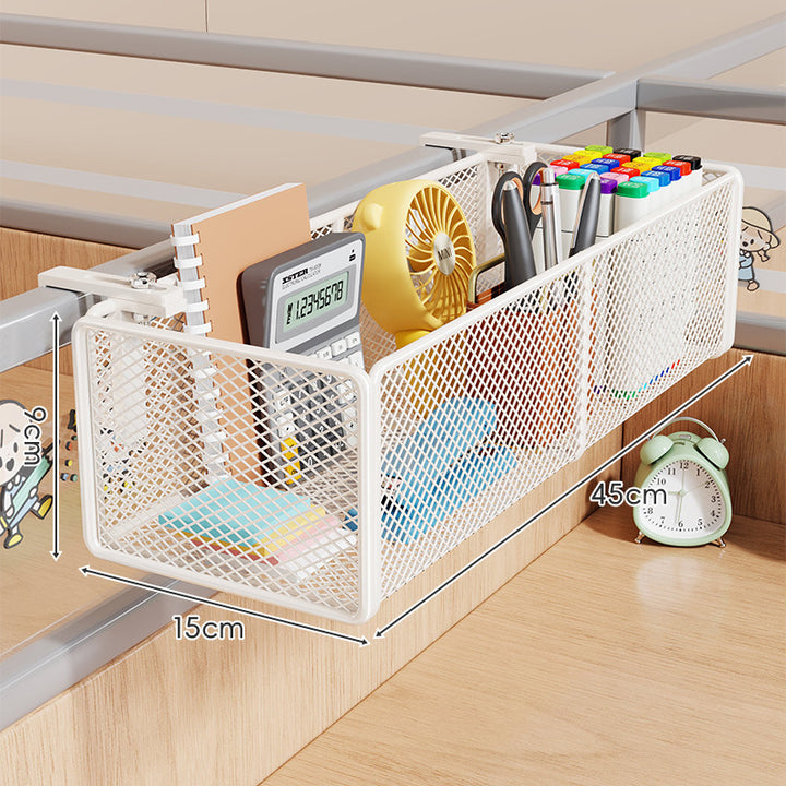 Clamp-On Cubicle Divider Hanging Mesh Desk Storage Basket