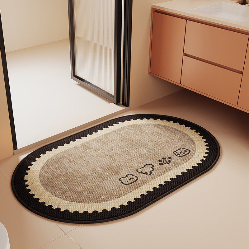 Decorative Pet-Themed Bath Mat for Bathroom