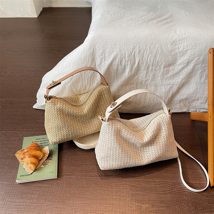 Elegant Straw Bag with Removable Shoulder Strap Kalsten