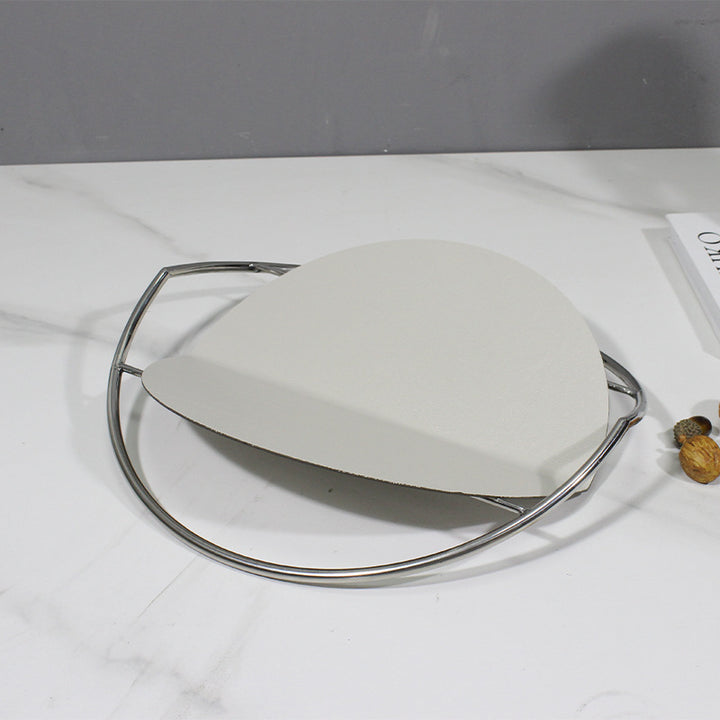 Decorative Serving Bowl with Modern Metal Stand
