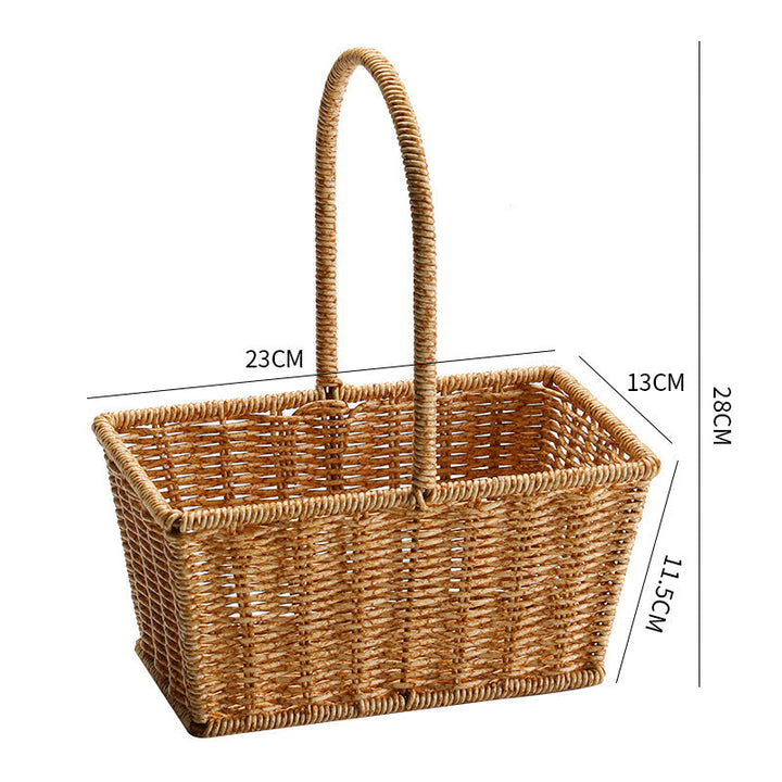 Decorative Woven Storage Basket with Mushroom Emblem Kalsten