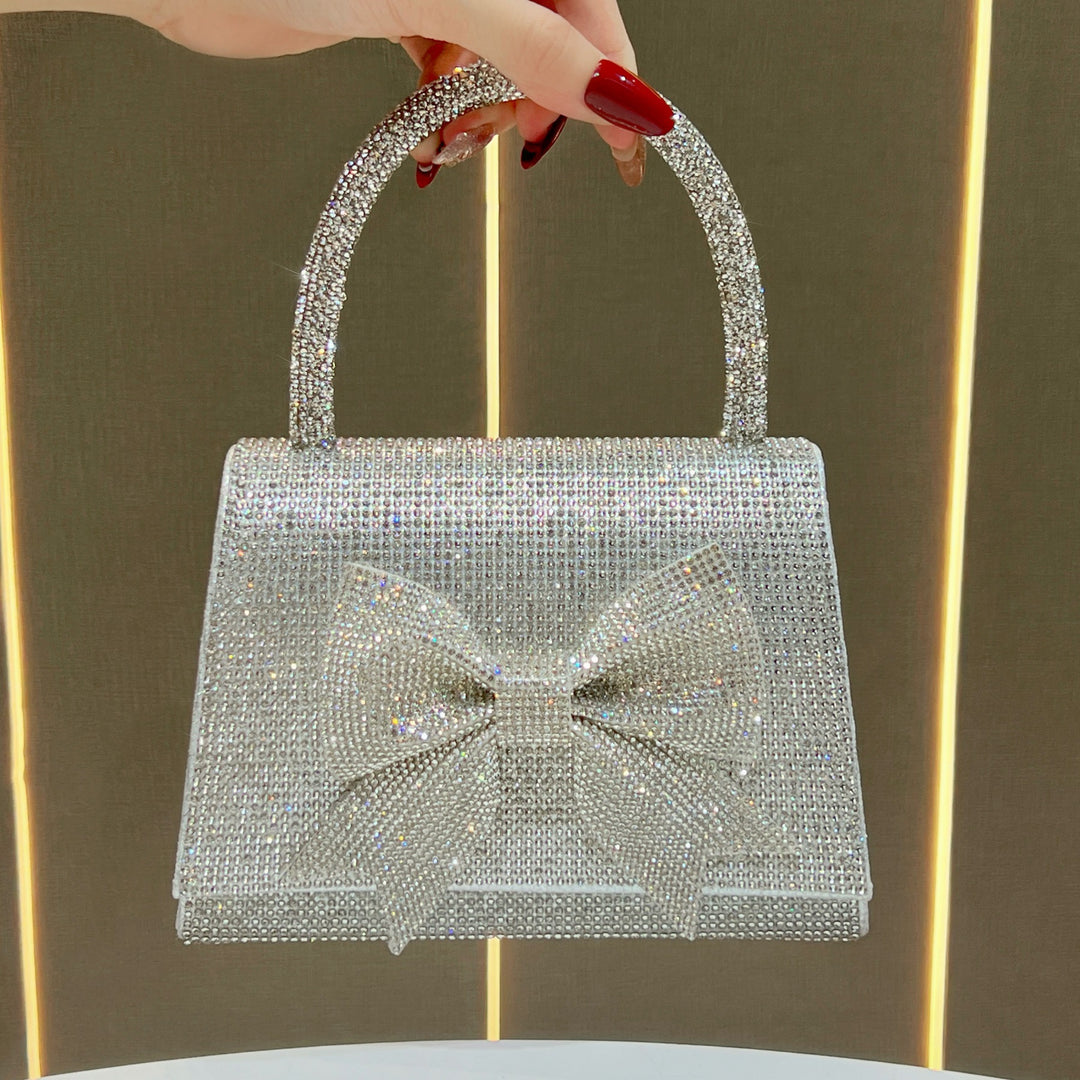 Crystal Bow-Accented Evening Handbag