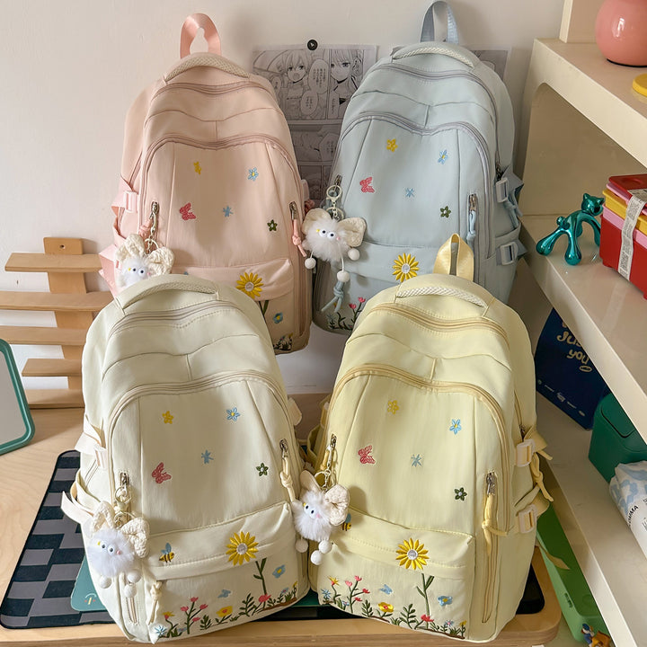 Embroidered Floral Design Backpack Kalsten