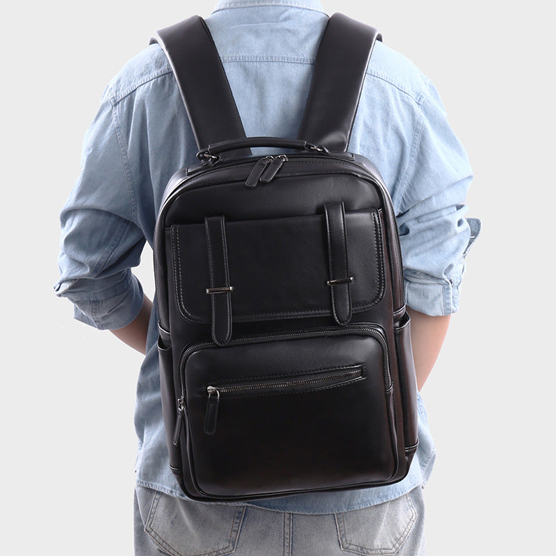 Stylish Multi-Compartment Leather Backpack Kalsten
