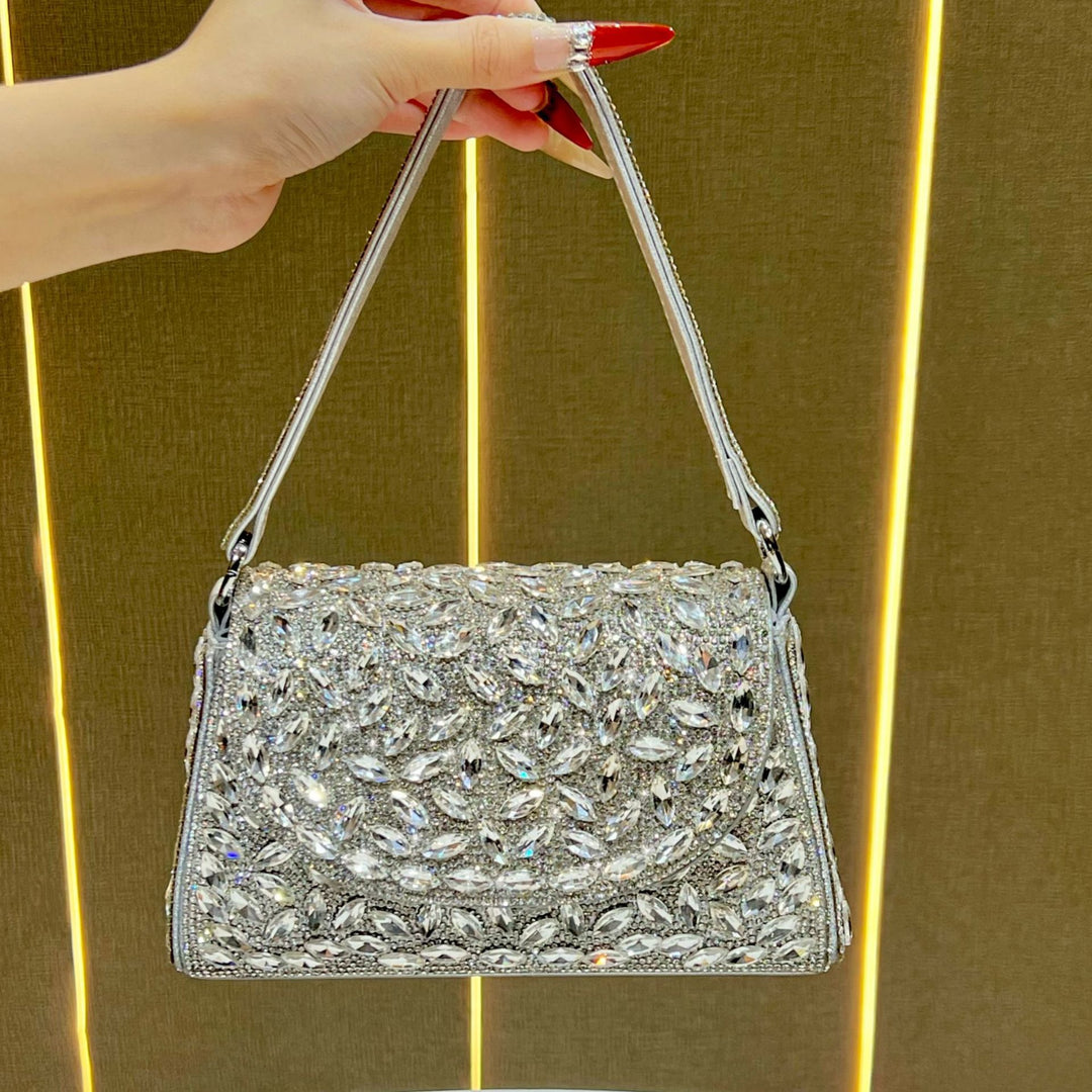 Ornate Crystal Detail Evening Handbag
