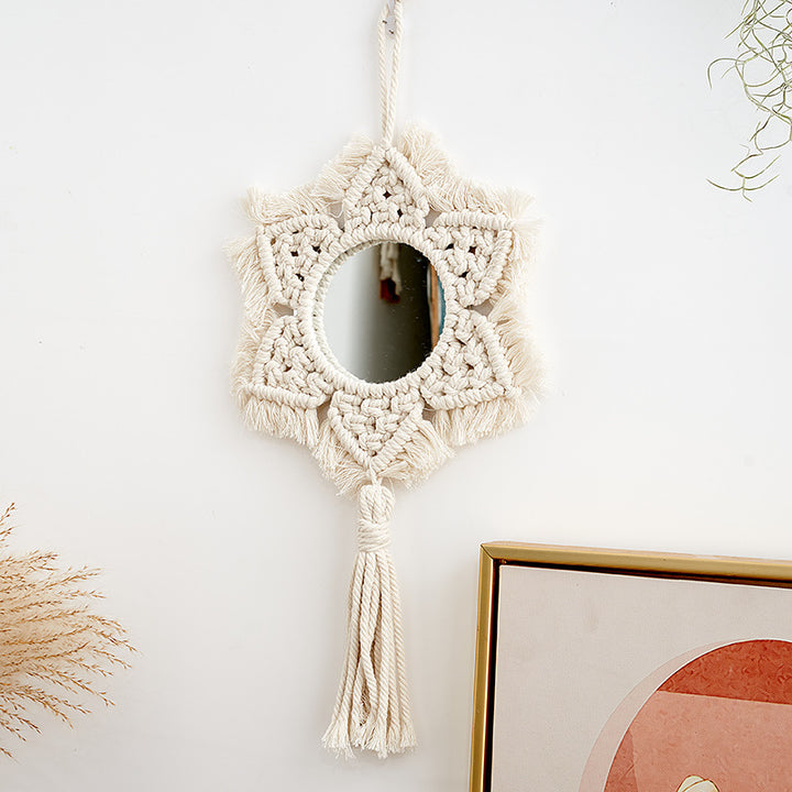 Macrame Star-Shaped Wall Mirror Kalsten