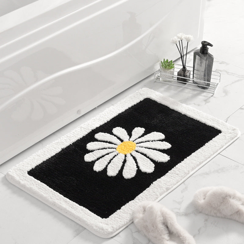 Floral Patterned Plush Bath Mat Kalsten
