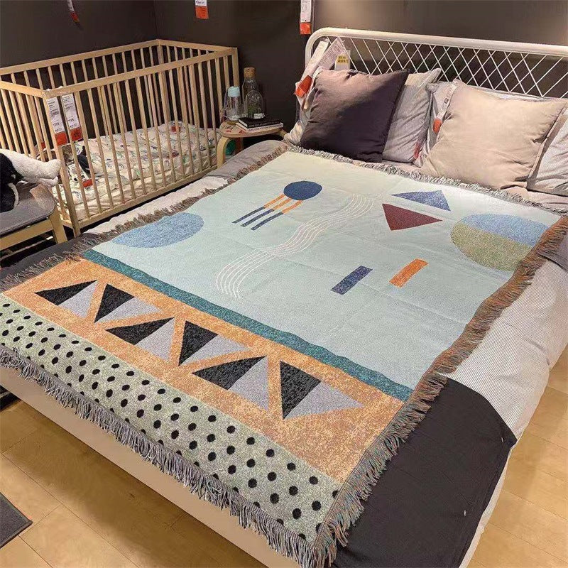 Geometric Patterned Art Throw Blanket