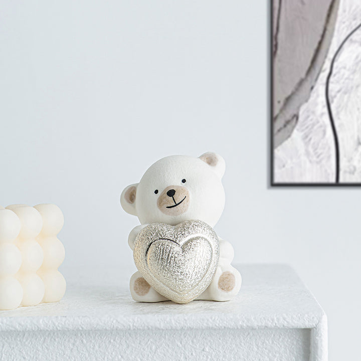 Kawaii Bear Figurine with Heart Kalsten