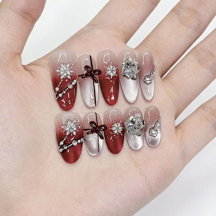 Luxury Rhinestone and Gradient Press-On Nail Set Kalsten