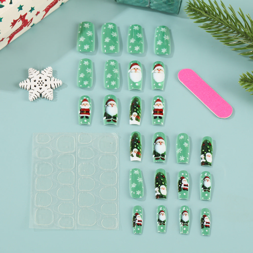 Glittering artificial nails in festive Christmas design Kalsten