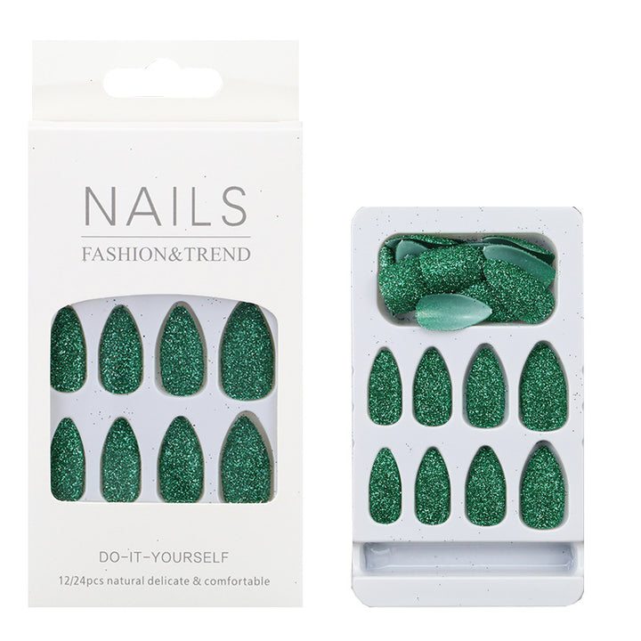 Glittering Almond-Shaped Press-On Nail Tips Kalsten