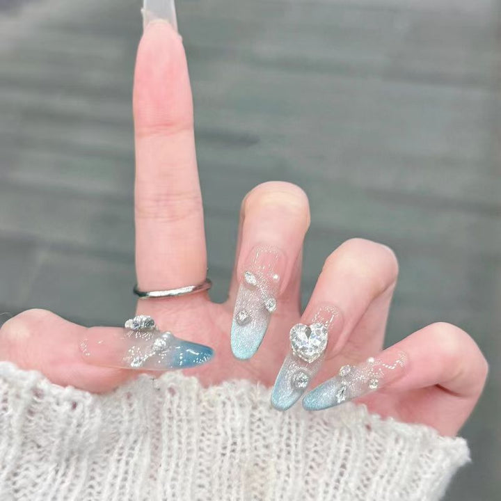 Elegant Stiletto Press-On Nails with Intricate Floral Accents Kalsten