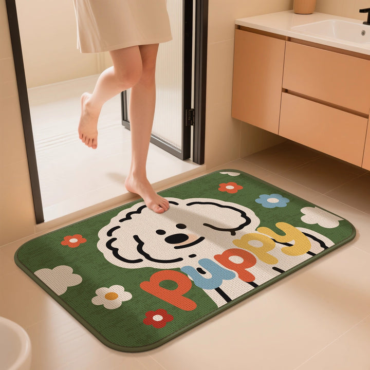 Charming Dog-Themed Bath Mat Kalsten