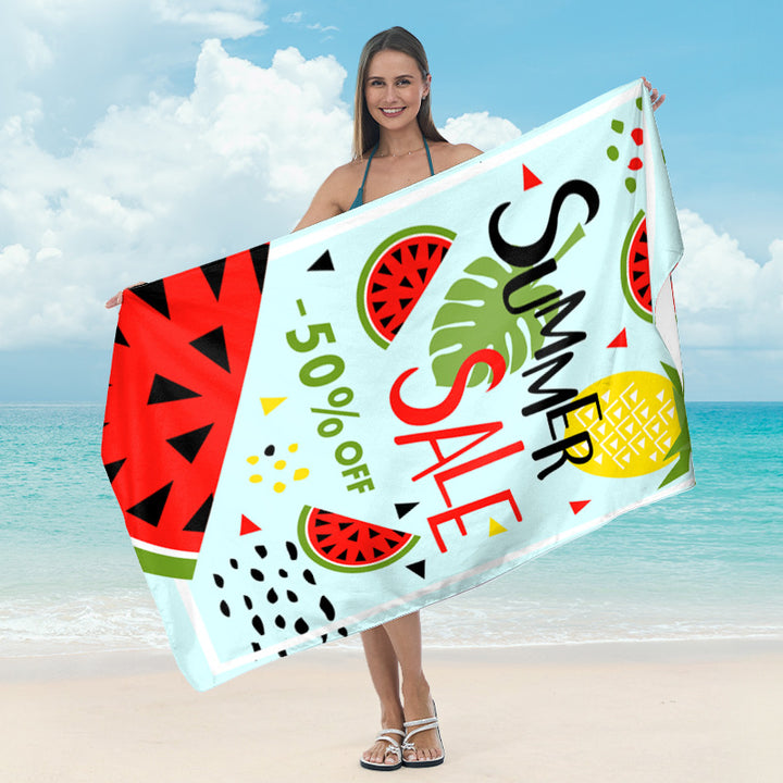 Large beach towel with tropical palm pattern Kalsten