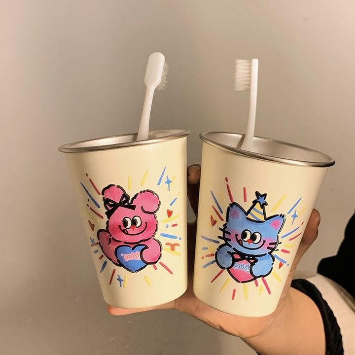 Creative drinking glass with funny cat motif Kalsten