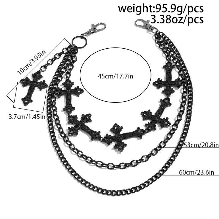 Fashionable chain belt with cross pendants Kalsten