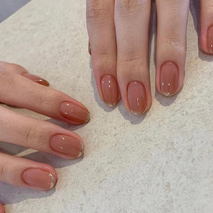 Elegant Gel Nail Extensions with Transparent Tips Kalsten