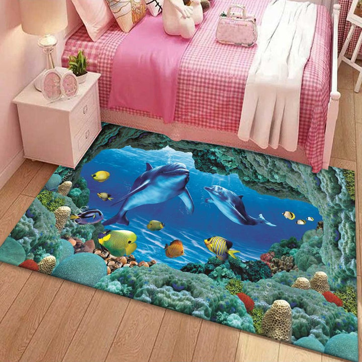Coral Reef Ocean Scene Rug