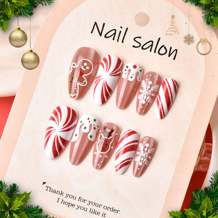 Festive Holiday-Themed Press-On Nail Art Set Kalsten 1790636735